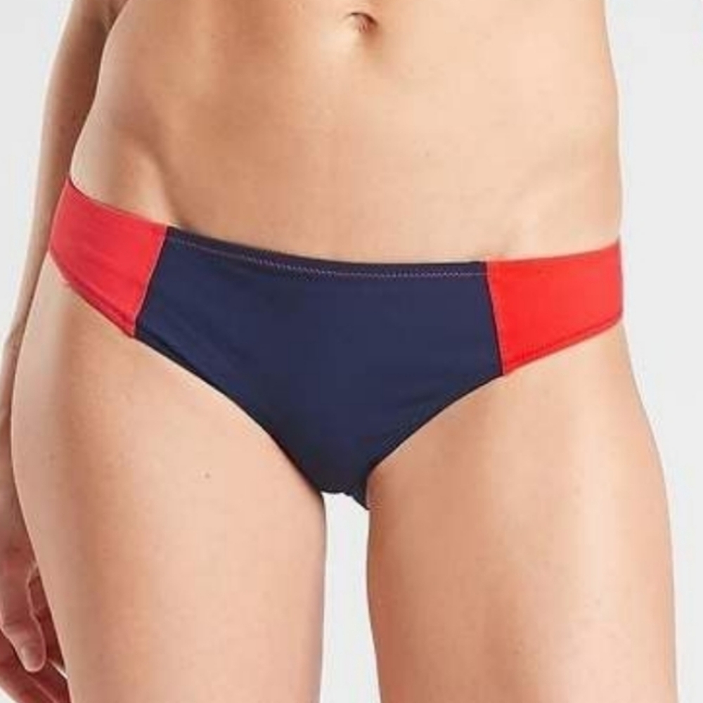 Athleta Colorblock Mid Rise Swimsuit Bikini bottom